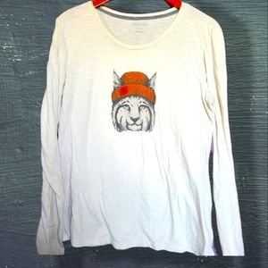 Columbia Cute Lynx with Beanie Graphic Longsleeve size XL